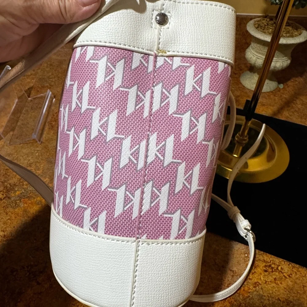 Karl Lagerfeld Pink and Cream Shoulder Bag, NWT - Picture 6 of 8